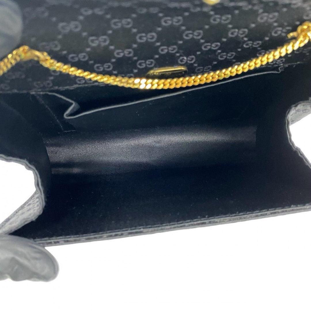 GUCCI Shoulder Bag Satin black Old Gucci