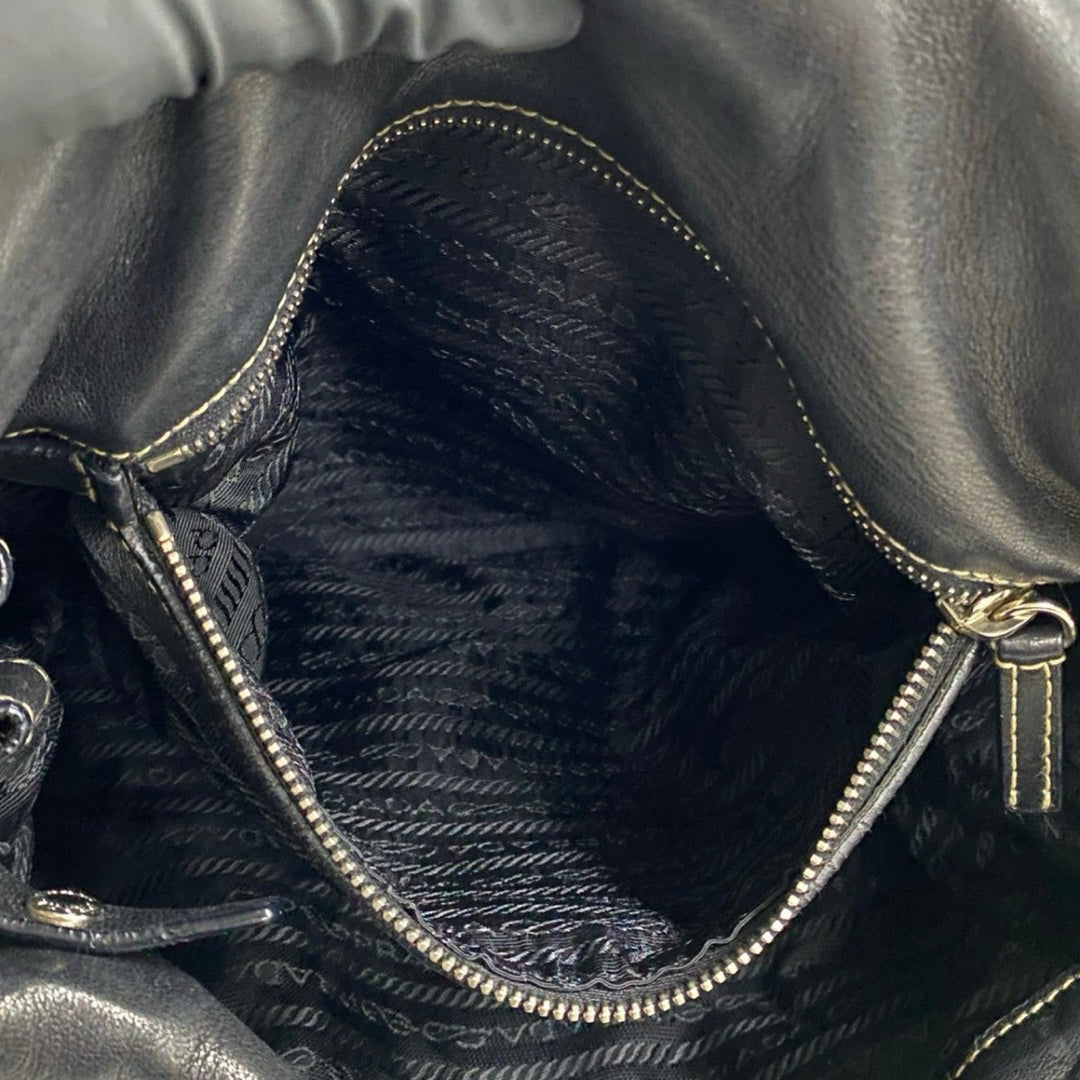 PRADA Tote Bag leather black