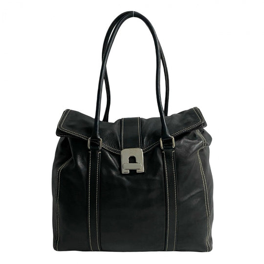 PRADA Tote Bag leather black