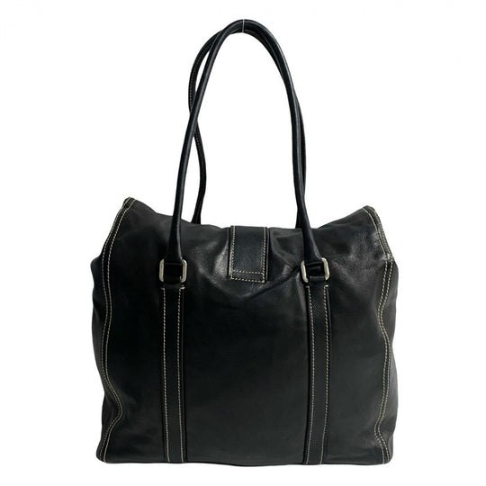 PRADA Tote Bag leather black