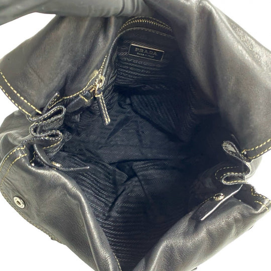 PRADA Tote Bag leather black