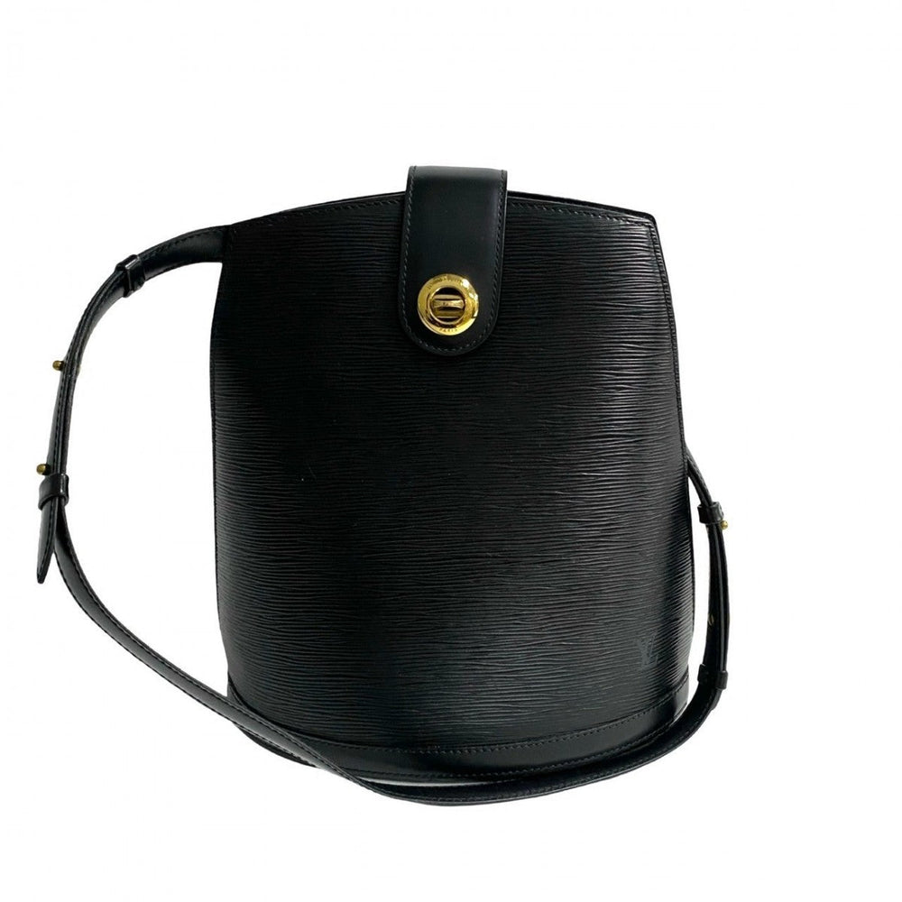 LOUIS VUITTON Shoulder Bag leather black Epi Cluny