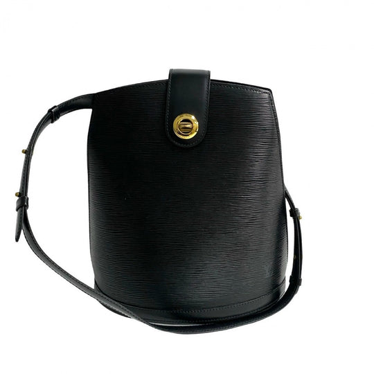LOUIS VUITTON Shoulder Bag leather black Epi Cluny