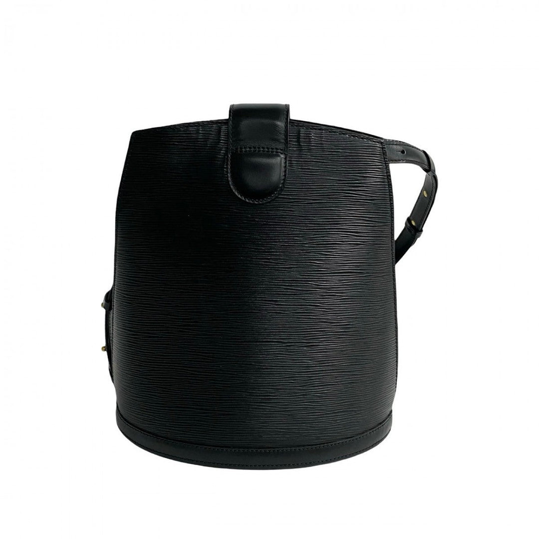 LOUIS VUITTON Shoulder Bag leather black Epi Cluny