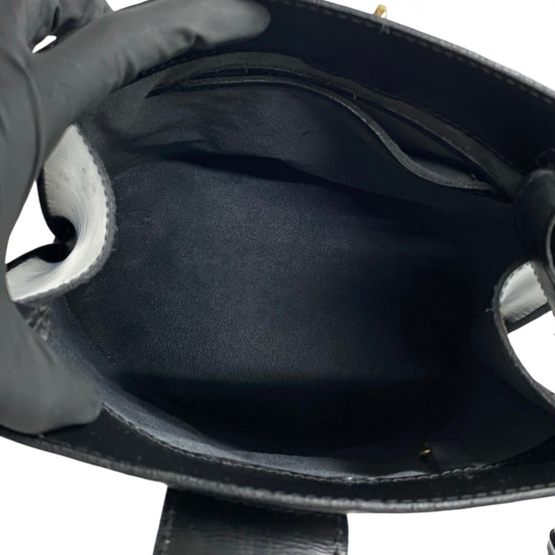 LOUIS VUITTON Shoulder Bag leather black Epi Cluny