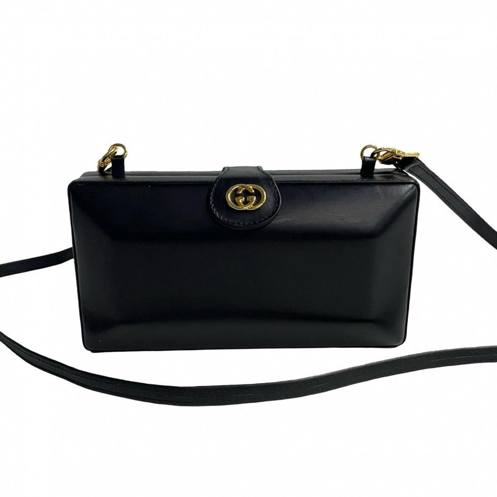 GUCCI Shoulder Bag leather black Old Gucci