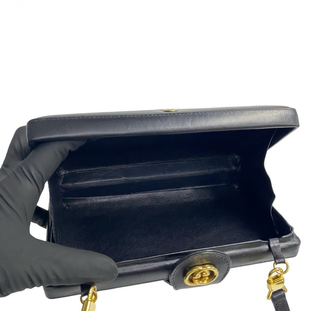 GUCCI Shoulder Bag leather black Old Gucci
