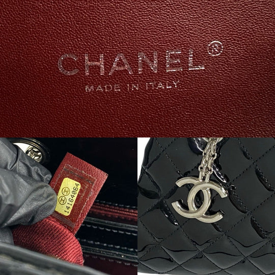 CHANEL Shoulder Bag Patent leather black Matrasse
