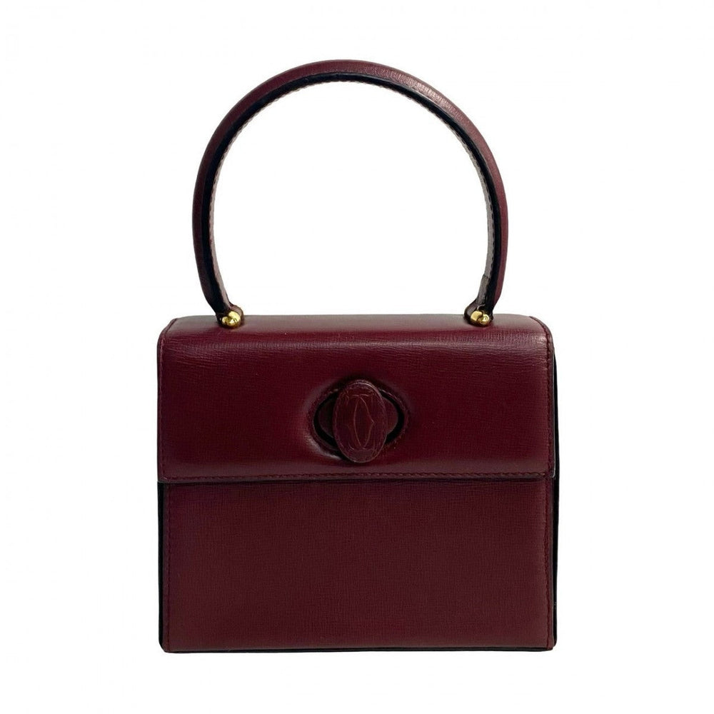 CARTIER Handbag leather wine-red Must Line