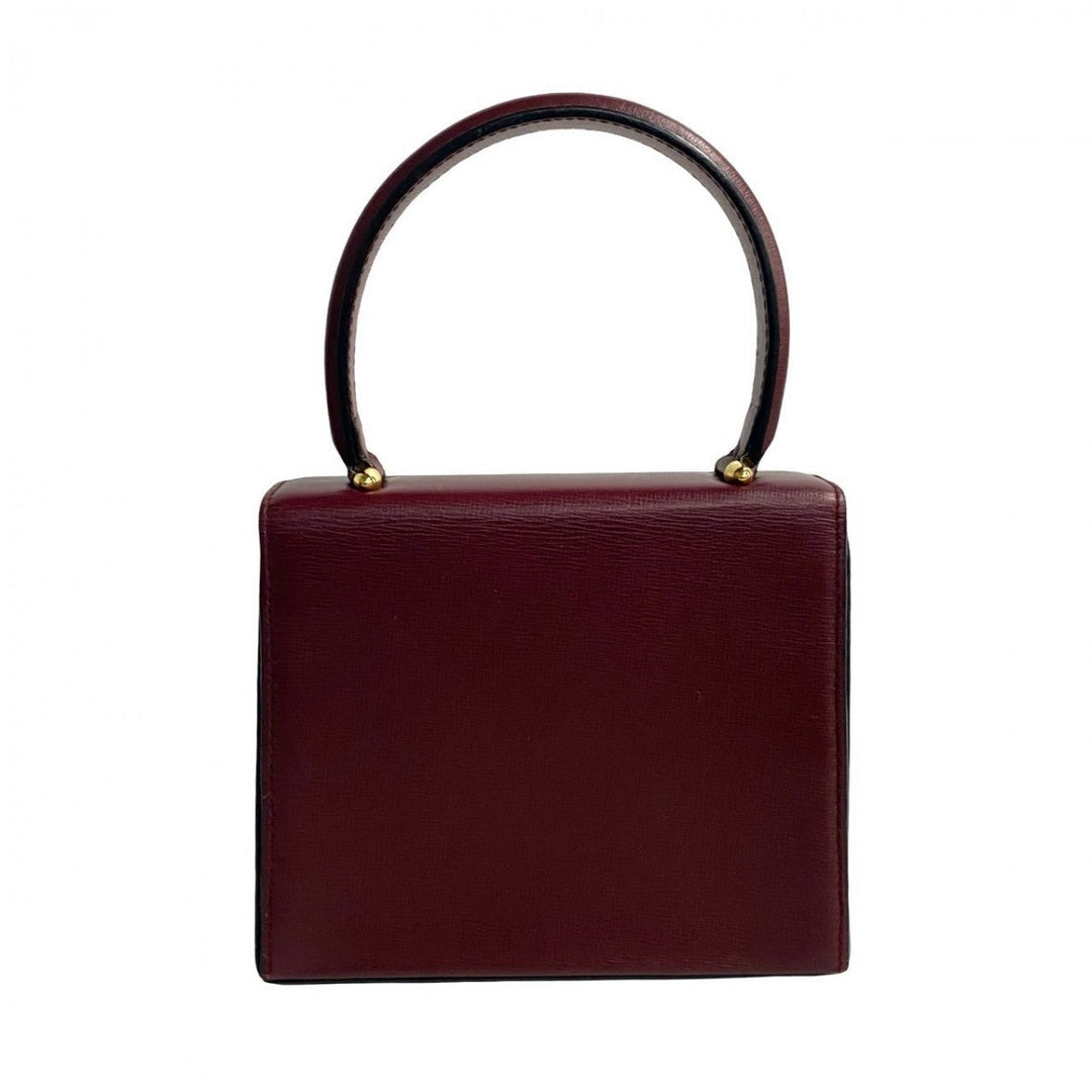 CARTIER Handbag leather wine-red Must Line