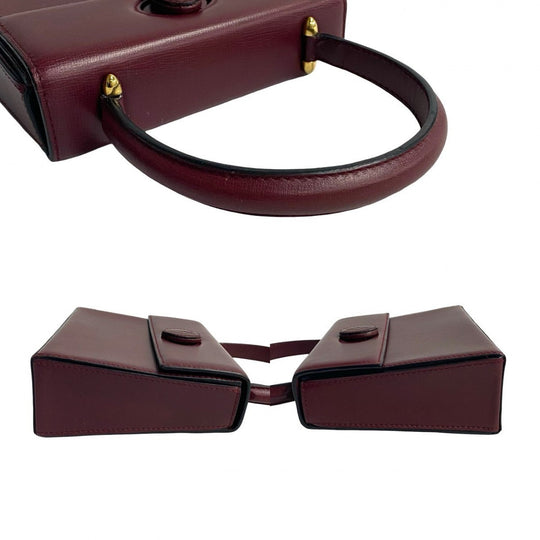 CARTIER Handbag leather wine-red Must Line