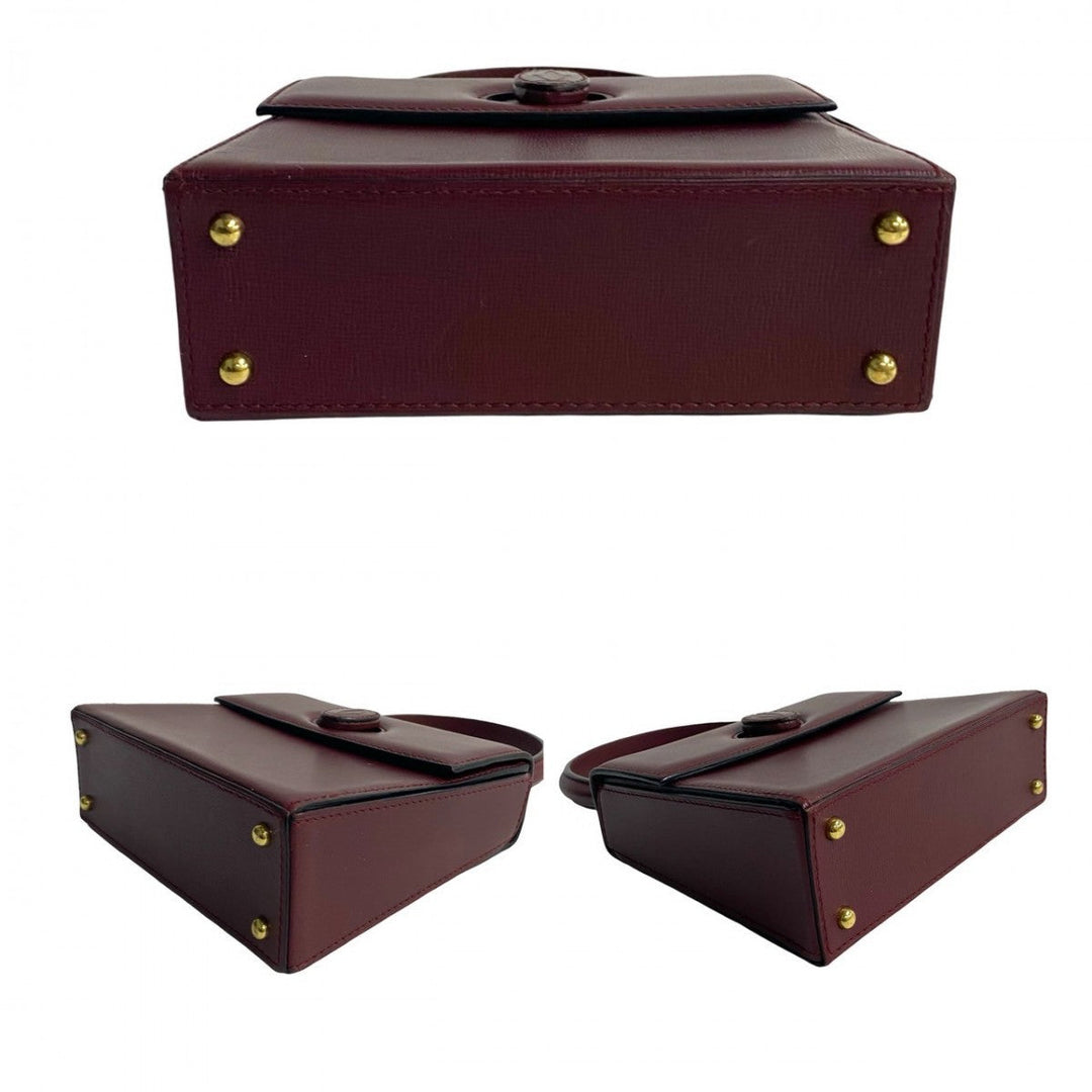 CARTIER Handbag leather wine-red Must Line