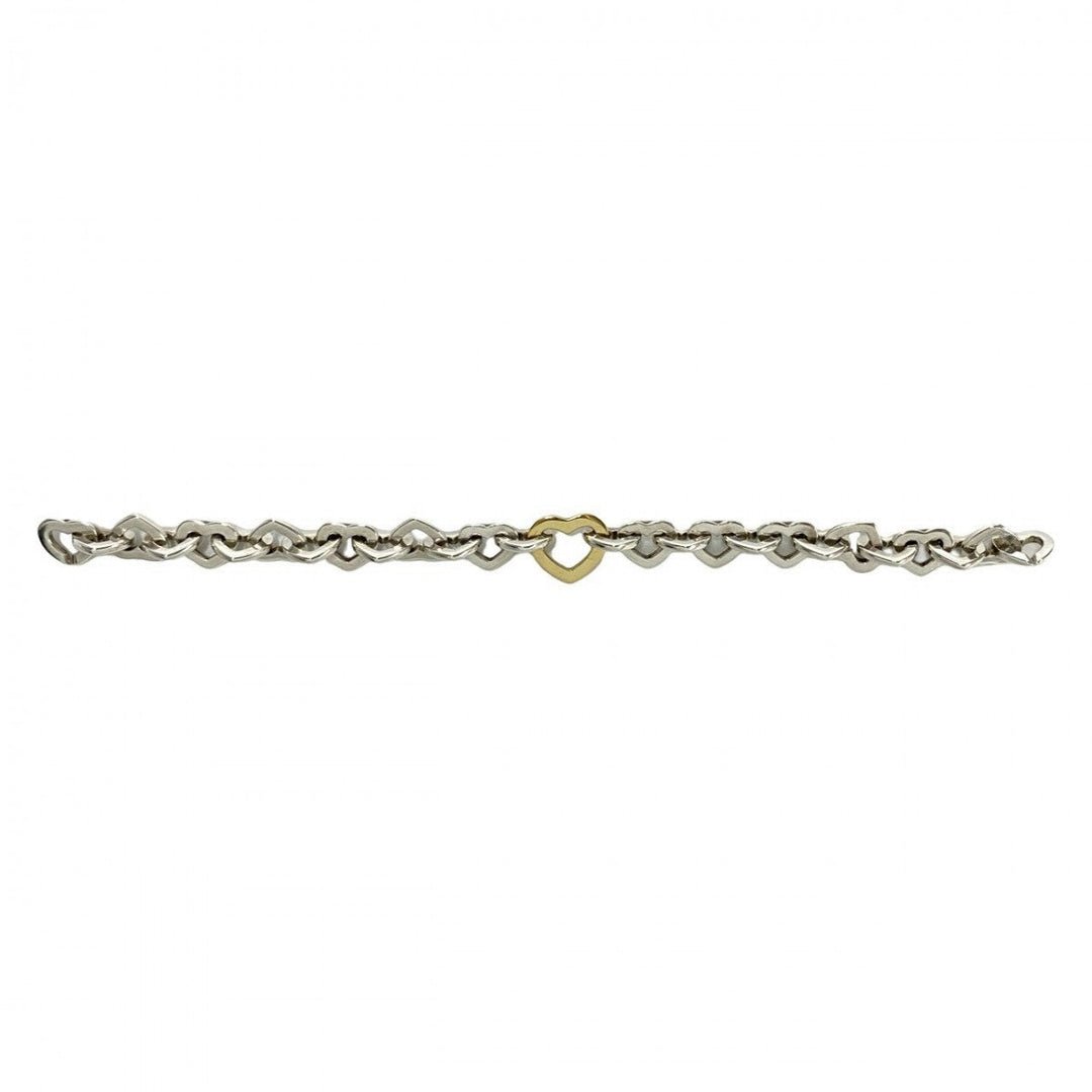 TIFFANY&Co. bracelet Silver925 Silver Heart Link Bure Rubbed T