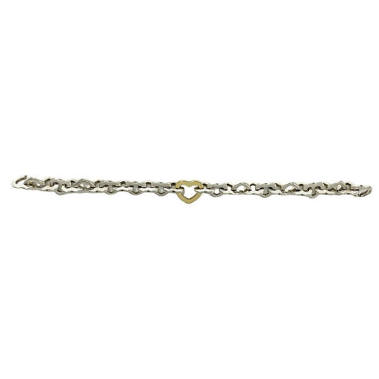 TIFFANY&Co. bracelet Silver925 Silver Heart Link Bure Rubbed T