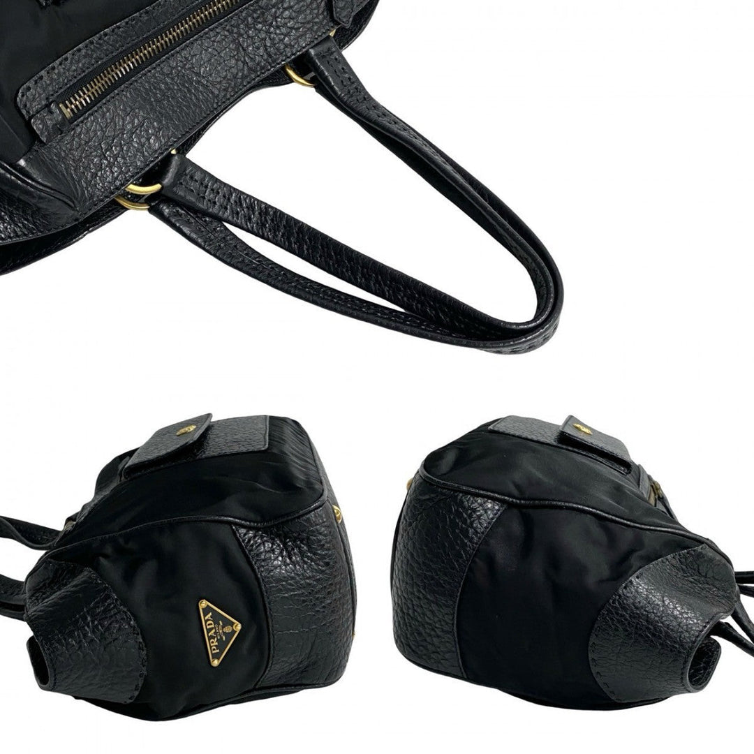 PRADA Tote Bag leather black