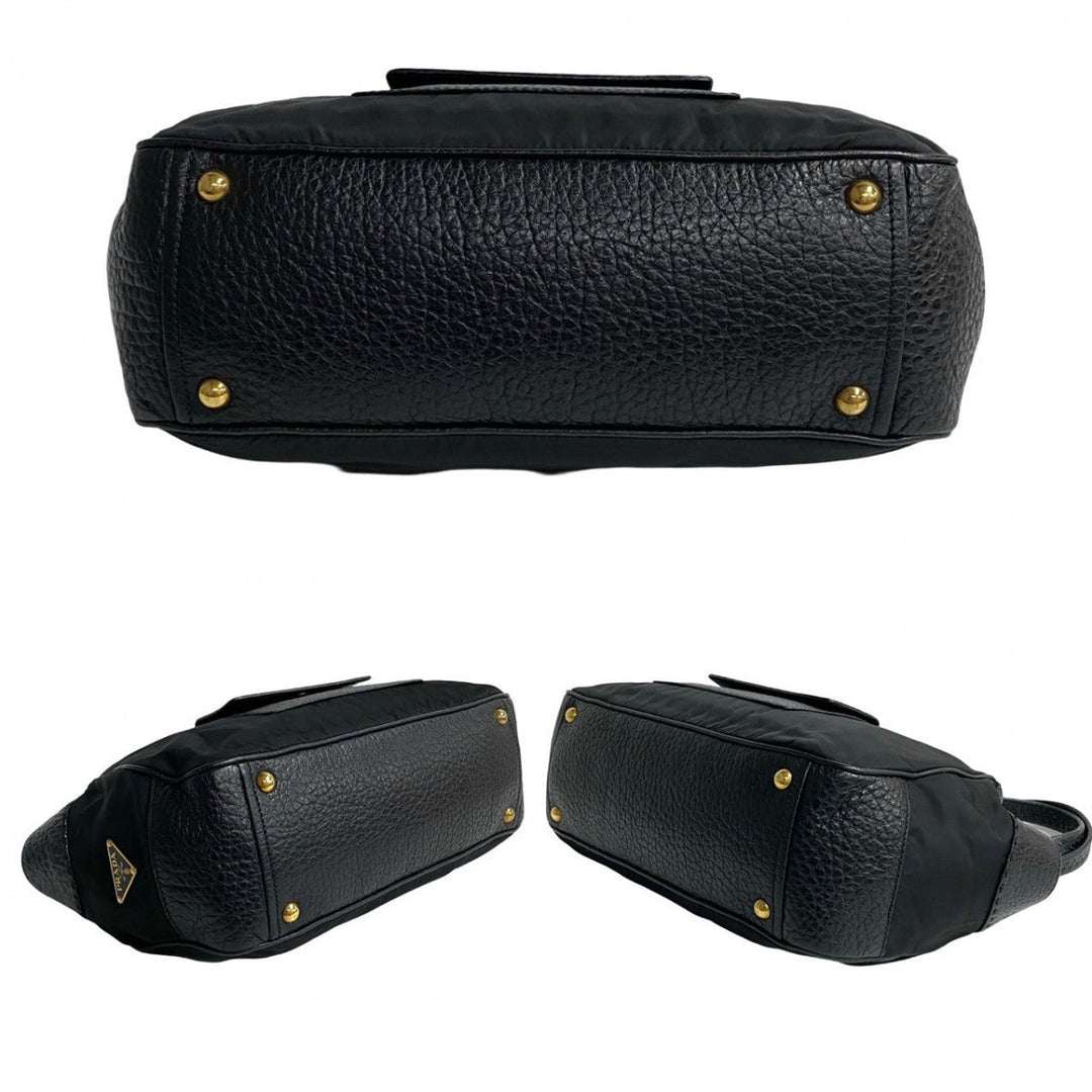 PRADA Tote Bag leather black