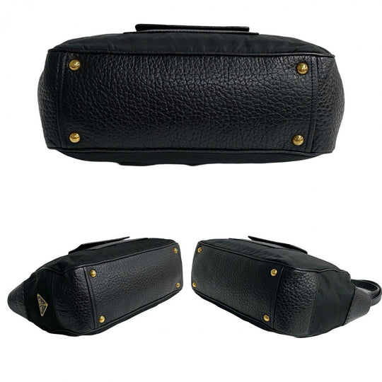 PRADA Tote Bag leather black