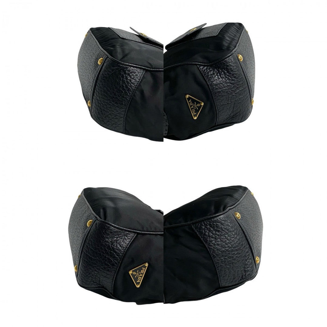 PRADA Tote Bag leather black