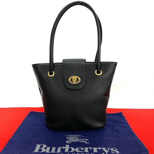 BURBERRY Tote Bag leather black