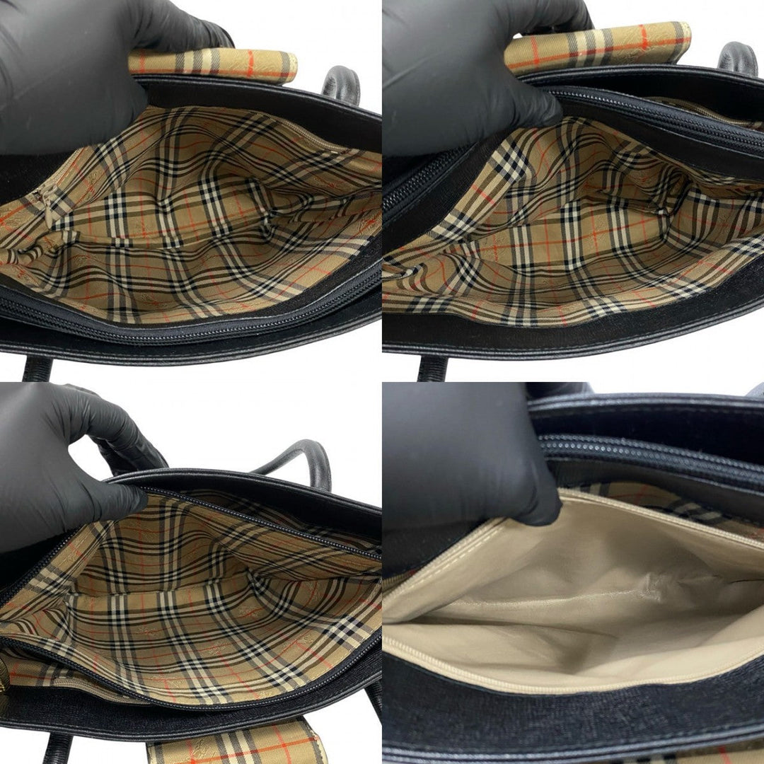 BURBERRY Tote Bag leather black