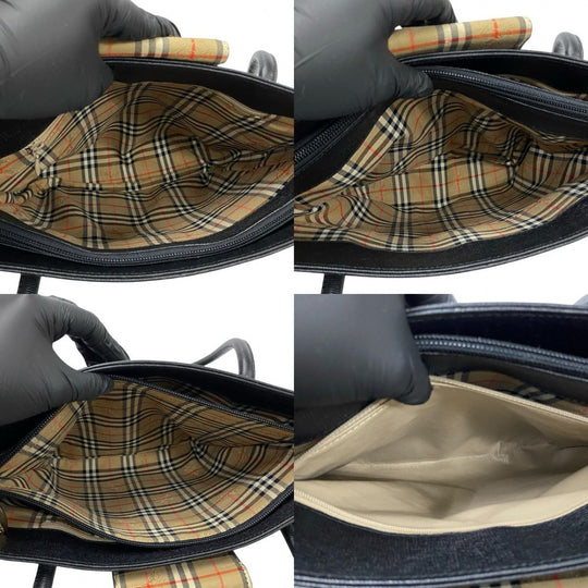BURBERRY Tote Bag leather black