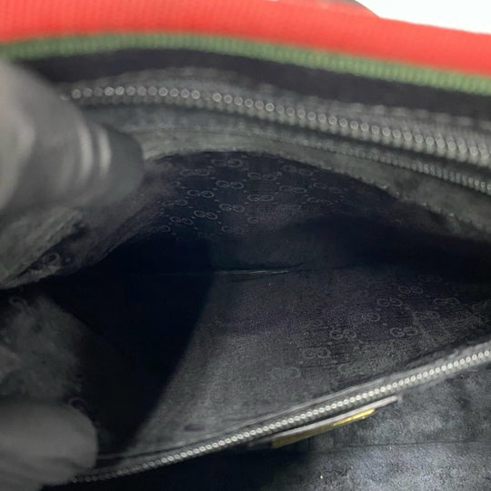 GUCCI Shoulder Bag leather black Sherry line