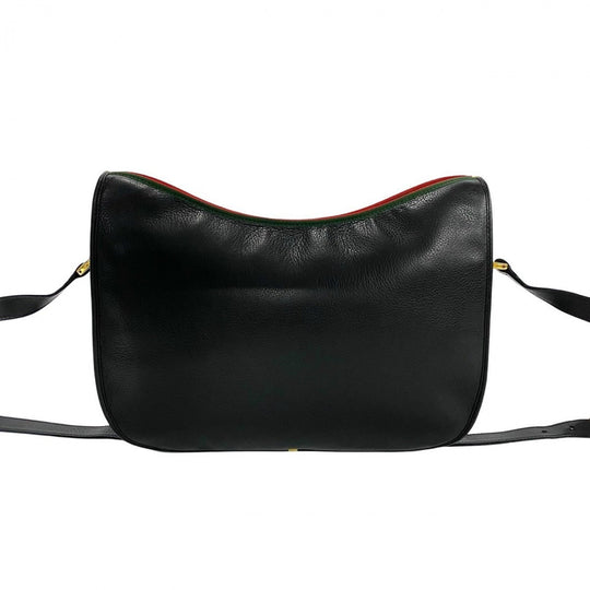 GUCCI Shoulder Bag leather black Sherry line