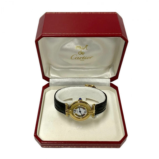 CARTIER Watches Quartz Silver925 black Mast Collize Vermeil white dial