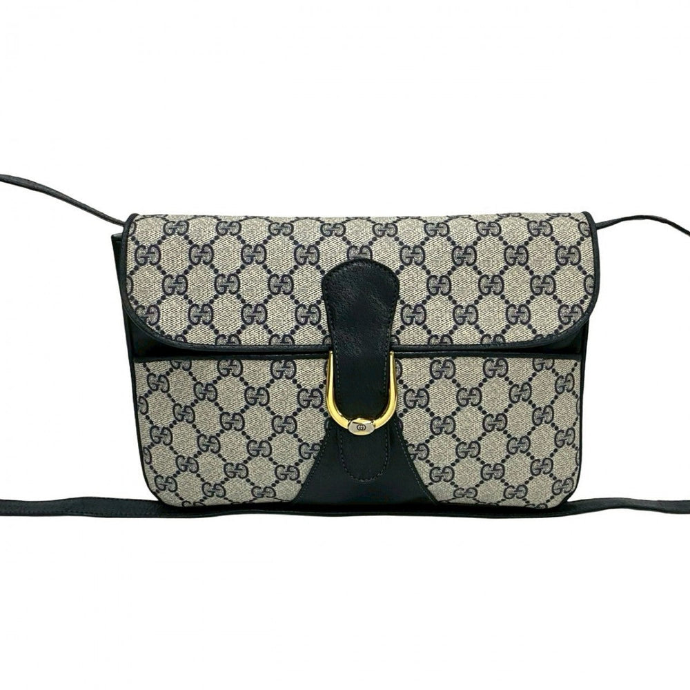 GUCCI Shoulder Bag leather Navy