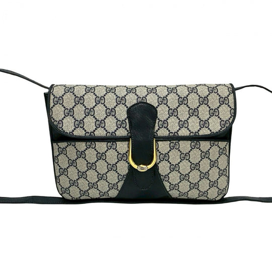 GUCCI Shoulder Bag leather Navy