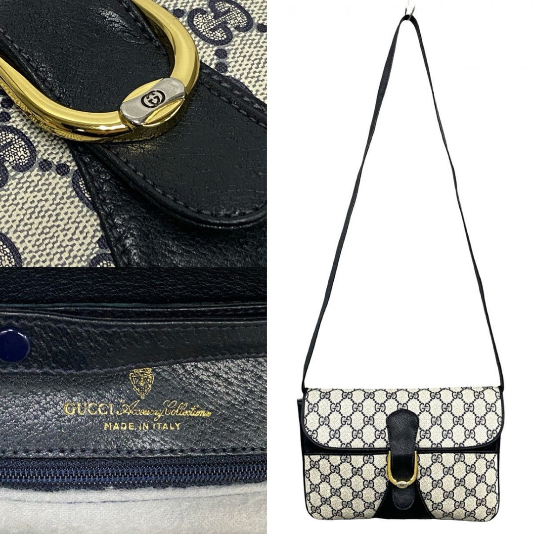GUCCI Shoulder Bag leather Navy