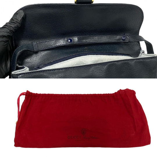 GUCCI Shoulder Bag leather Navy