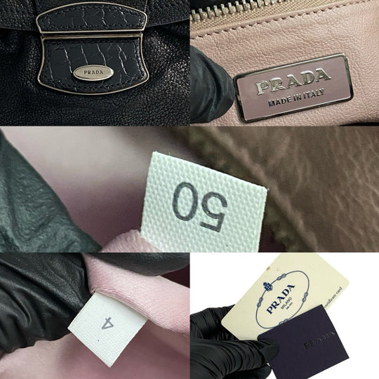 PRADA Shoulder Bag leather black
