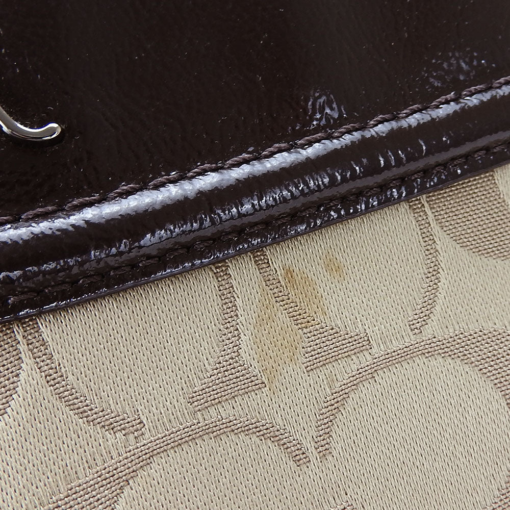 COACH Shoulder Bag F20111 Canvas, Patent Leather Brown Women Used Authentic