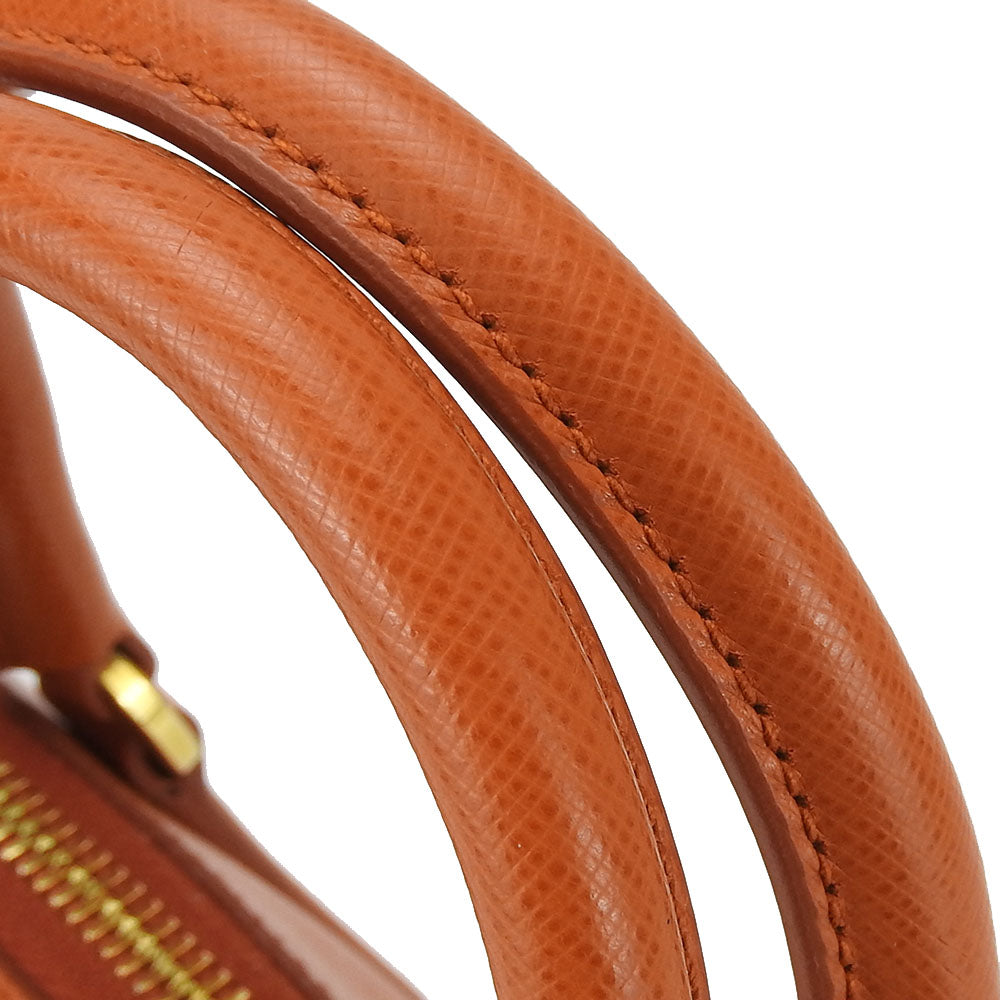 PRADA Handbag BL0838 Safiano leather Orange Women Used Authentic
