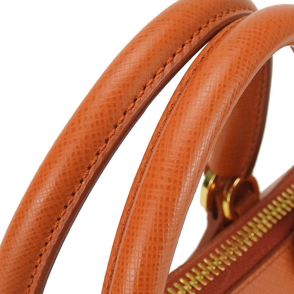 PRADA Handbag BL0838 Safiano leather Orange Women Used Authentic
