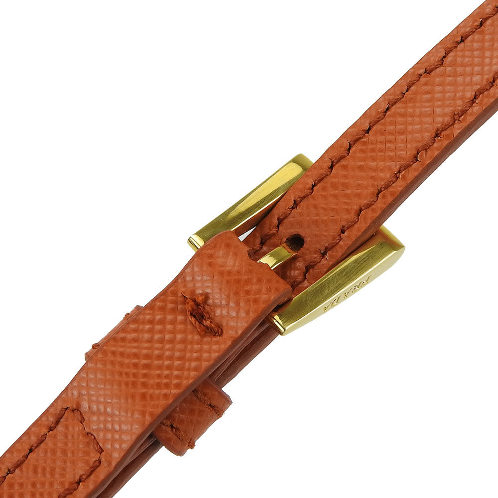 PRADA Handbag BL0838 Safiano leather Orange Women Used Authentic
