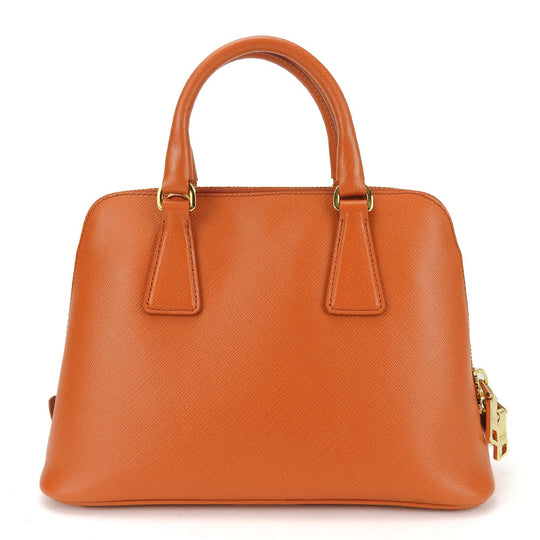 PRADA Handbag BL0838 Safiano leather Orange Women Used Authentic