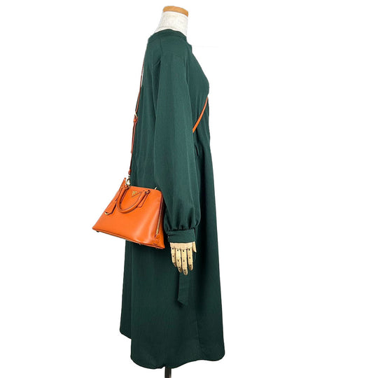 PRADA Handbag BL0838 Safiano leather Orange Women Used Authentic