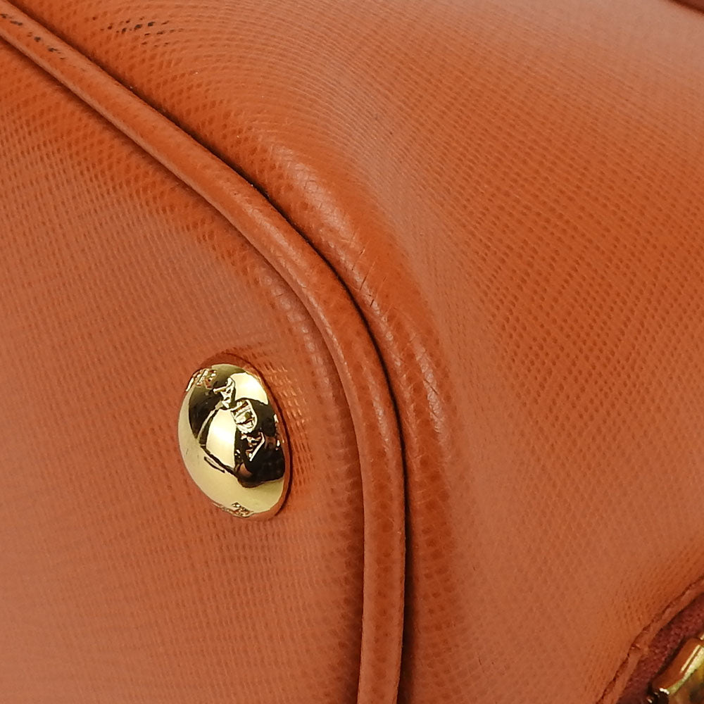 PRADA Handbag BL0838 Safiano leather Orange Women Used Authentic