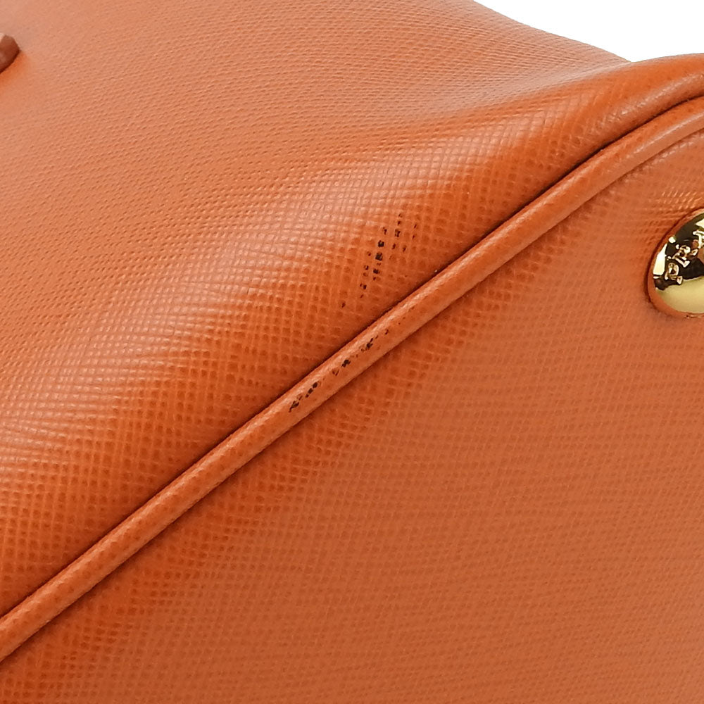 PRADA Handbag BL0838 Safiano leather Orange Women Used Authentic