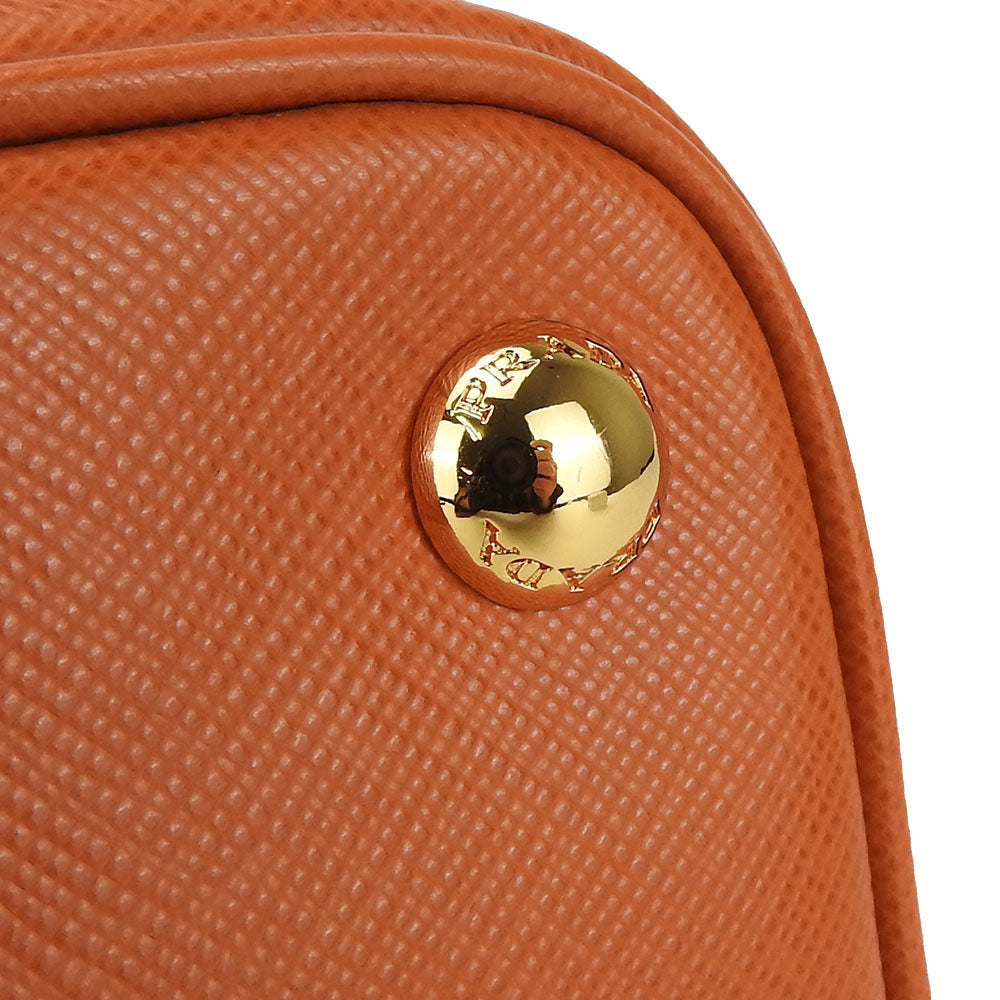 PRADA Handbag BL0838 Safiano leather Orange Women Used Authentic