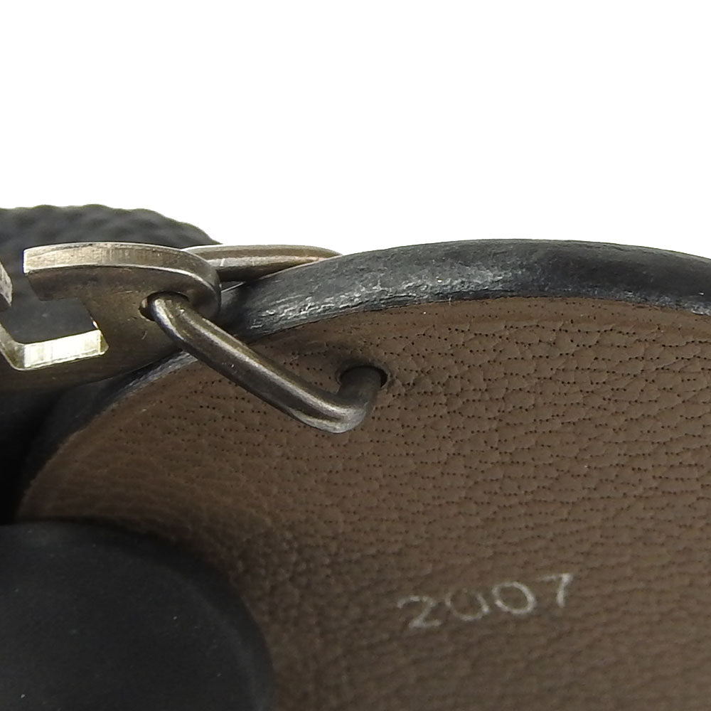 HERMES Bag charm Leather, Silver925 Brown Animal motif Boar 2007 limited edition Women Used Authentic