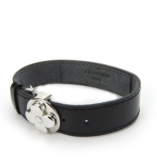 LOUIS VUITTON bracelet M64447 leather black Brasserie Vous Good Luck Women Used Authentic