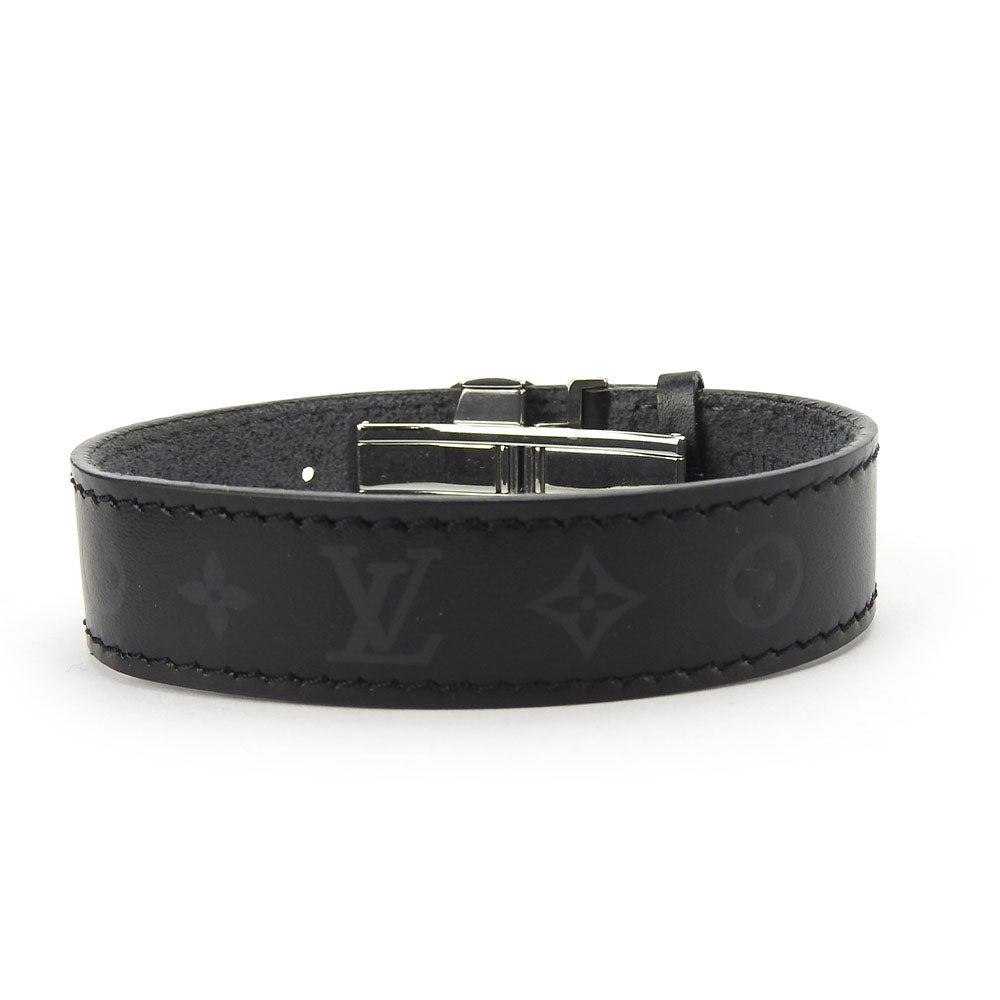 LOUIS VUITTON bracelet M64447 leather black Brasserie Vous Good Luck Women Used Authentic
