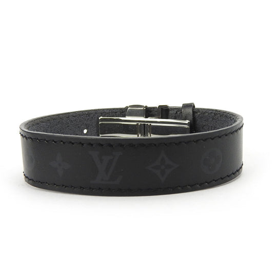 LOUIS VUITTON bracelet M64447 leather black Brasserie Vous Good Luck Women Used Authentic
