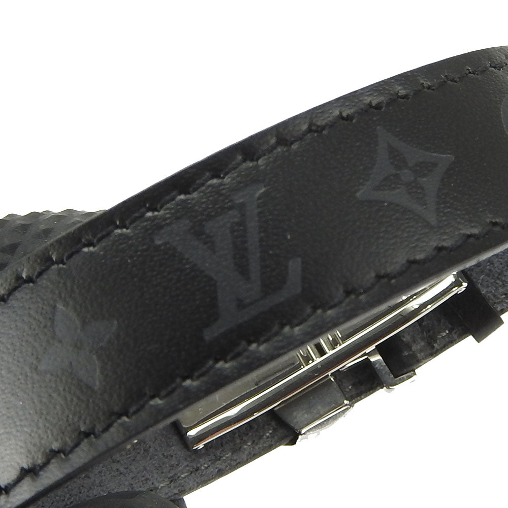 LOUIS VUITTON bracelet M64447 leather black Brasserie Vous Good Luck Women Used Authentic