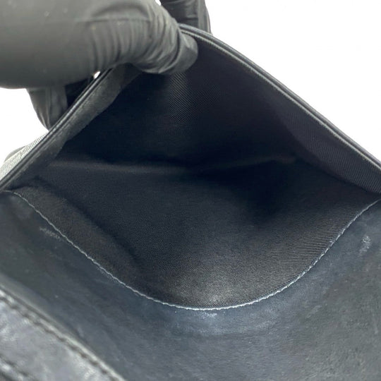 LOUIS VUITTON Shoulder Bag leather black Damier Anfini Pochette District