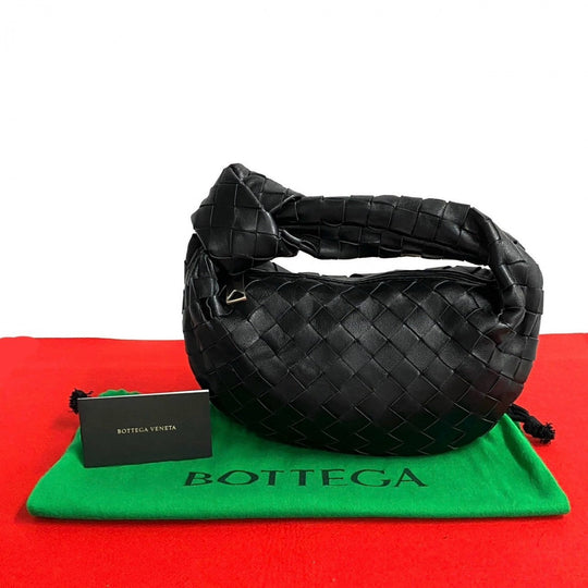 BOTTEGAVENETA Handbag leather black mini jodie