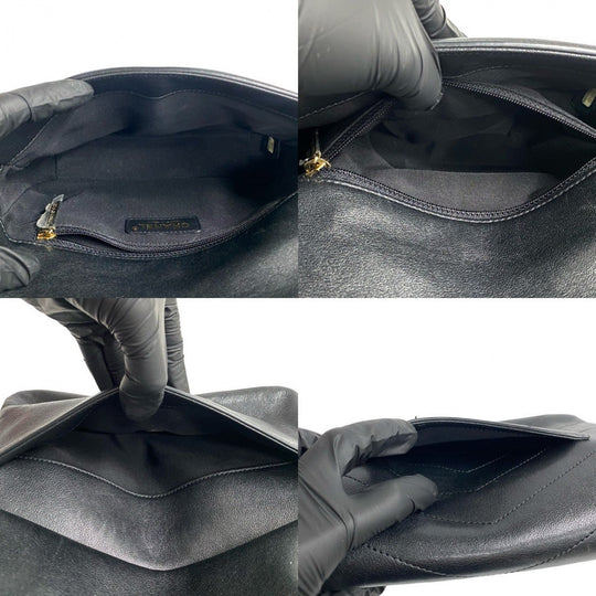 CHANEL Shoulder Bag leather black